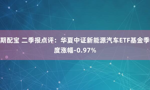 期配宝 二季报点评：华夏中证新能源汽车ETF基金季度涨幅-0.97%